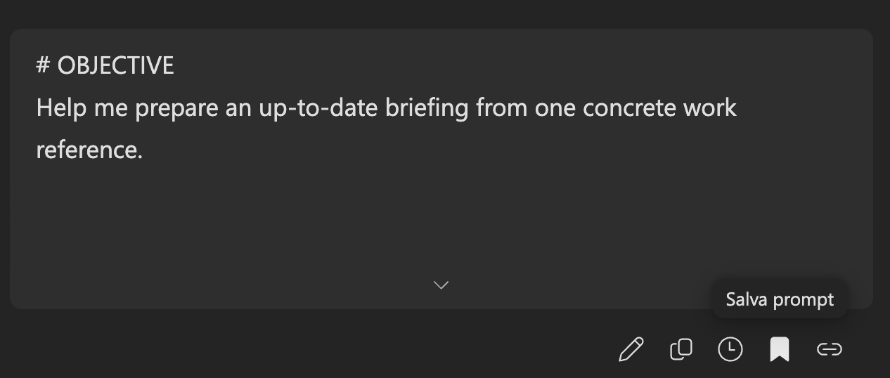 Save prompt icon in Microsoft Copilot